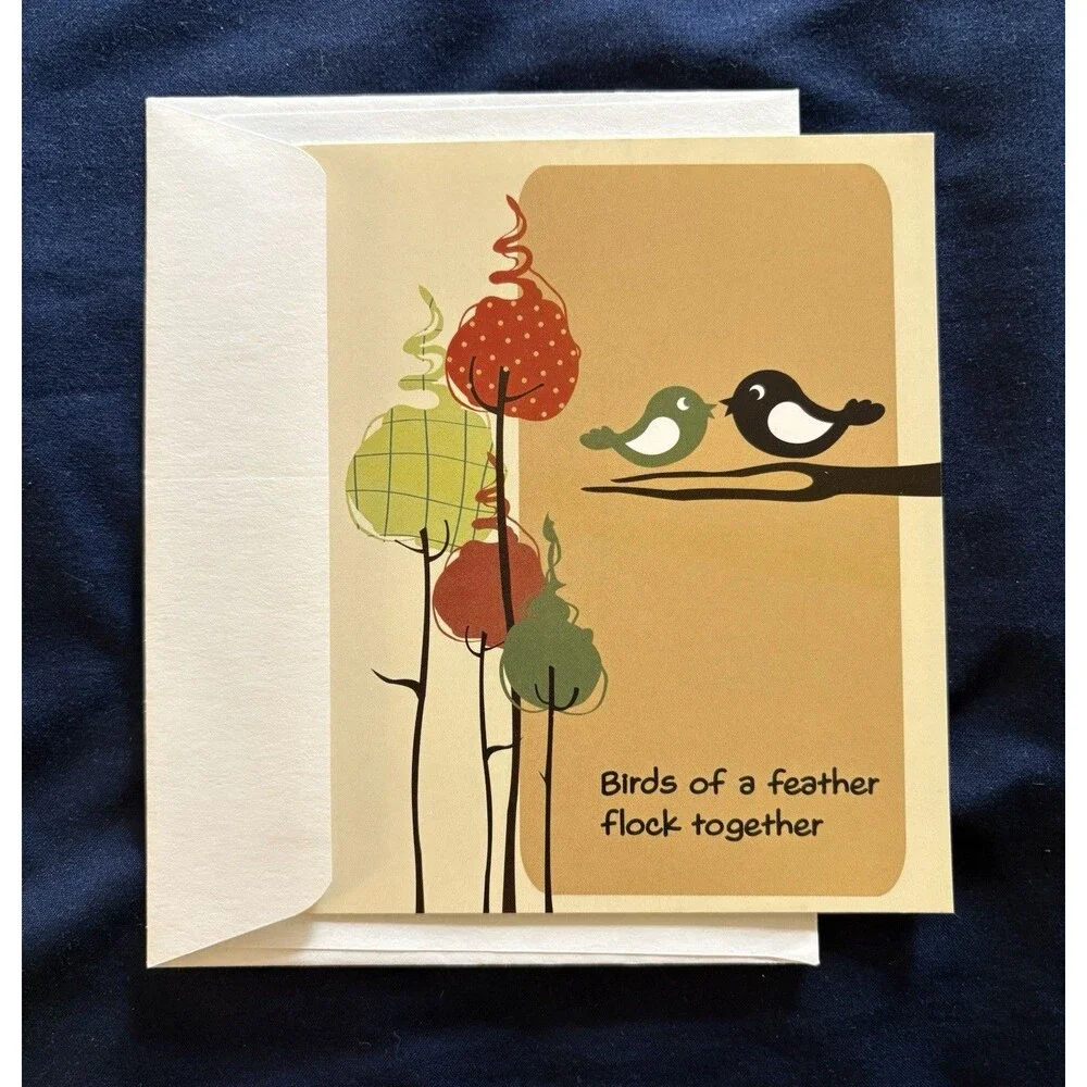 Friendship Card with White Envelope | Tree and Bird design by Habitat